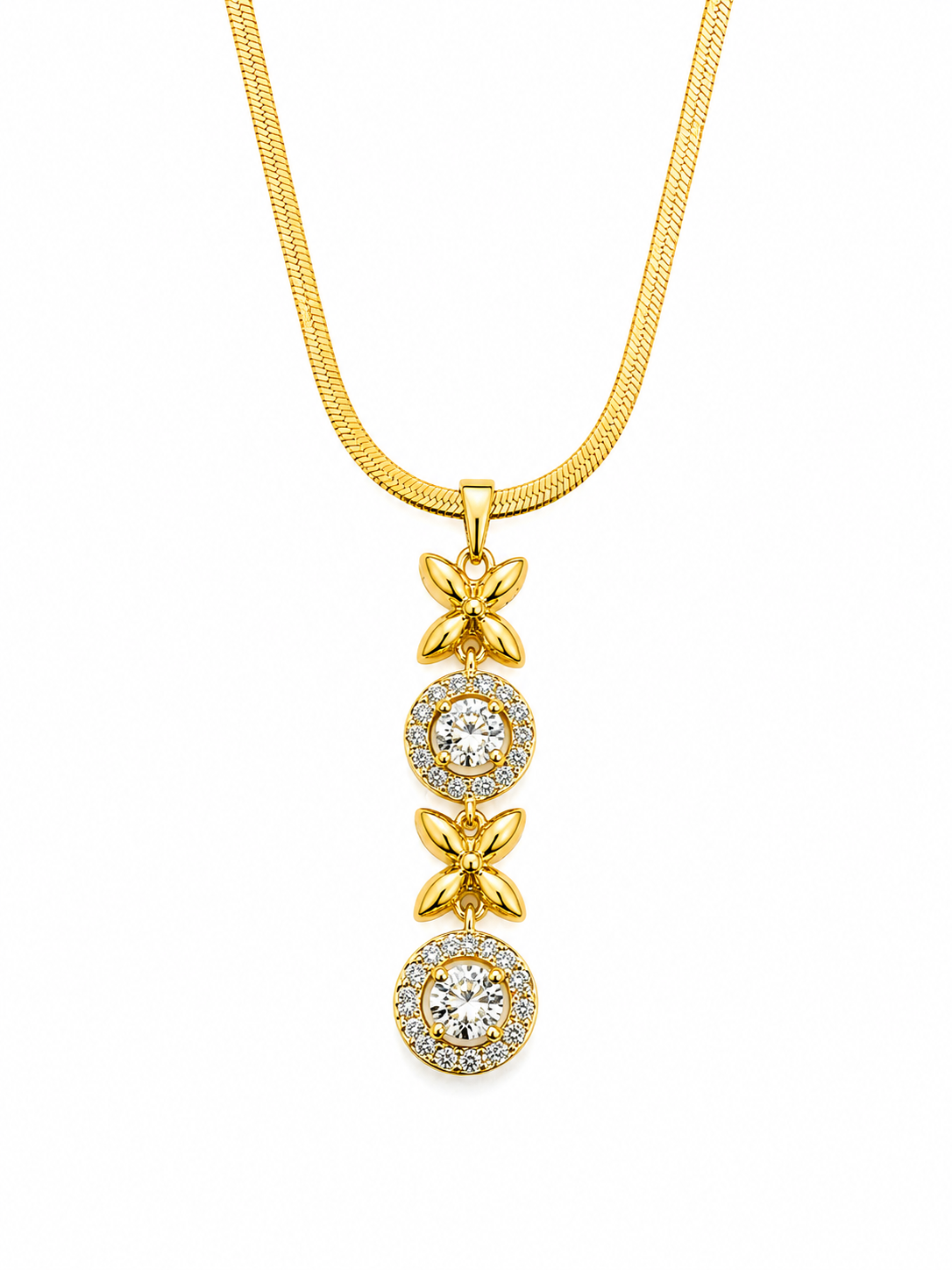 Dazzling Double Halo Necklace