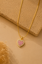 Pink Crystal Heart Necklace