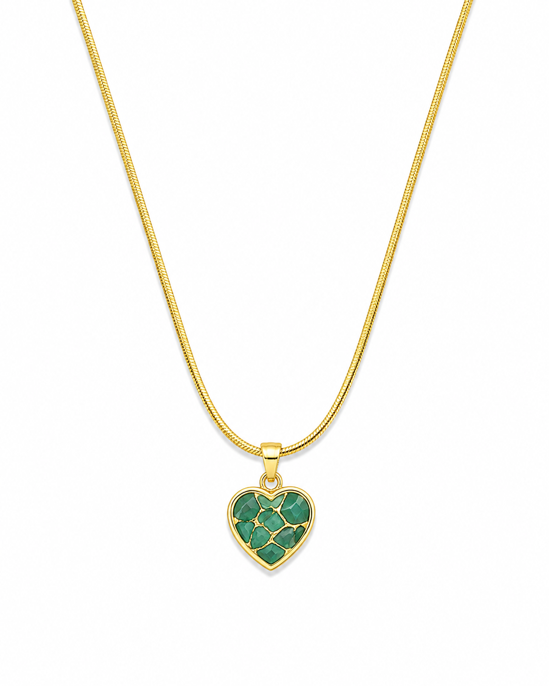 Emerald Kintsugi Heart Necklace