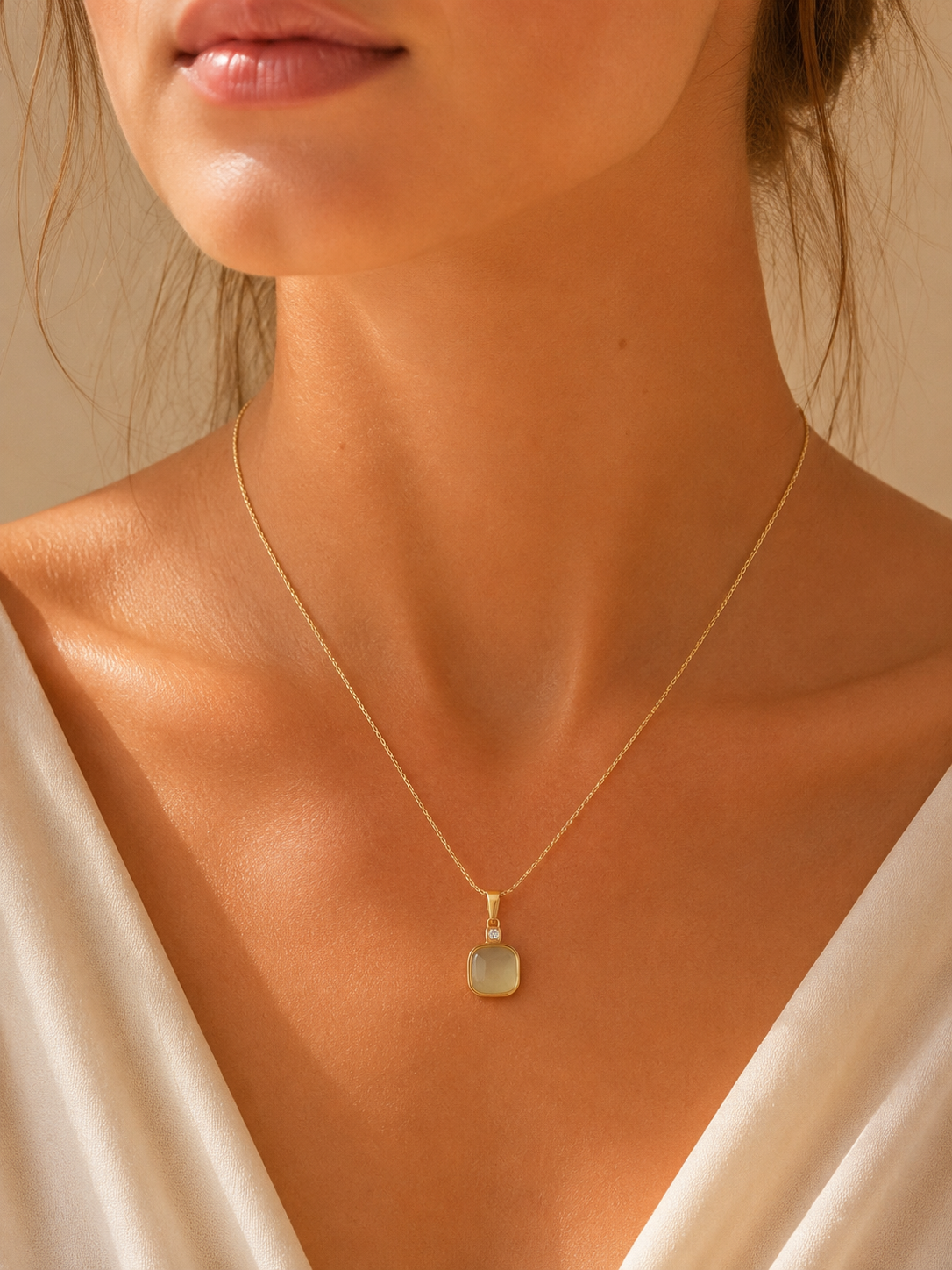 Luna Glow Mother of Pearl Pendant Necklace