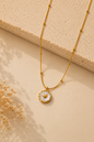 Golden Heart Mother of Pearl Pendant Necklace