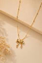 Golden Grace Bow Pendant Necklace