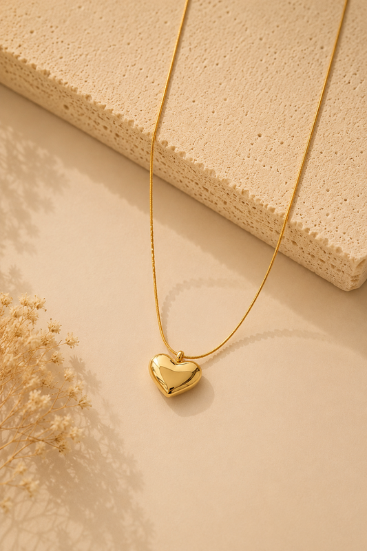 Luna Heart Gold Pendant Necklace