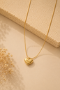 Luna Heart Gold Pendant Necklace