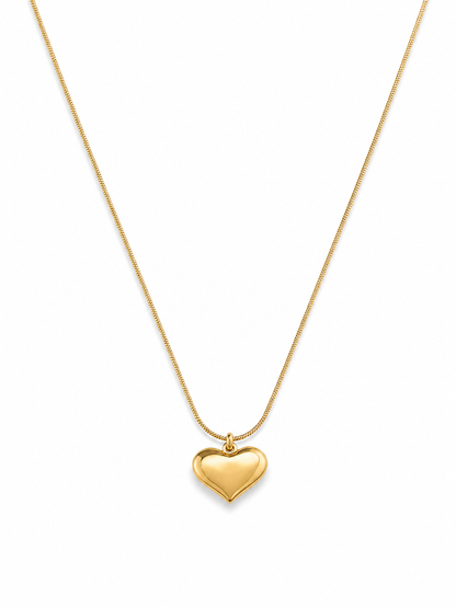 Luna Heart Gold Pendant Necklace
